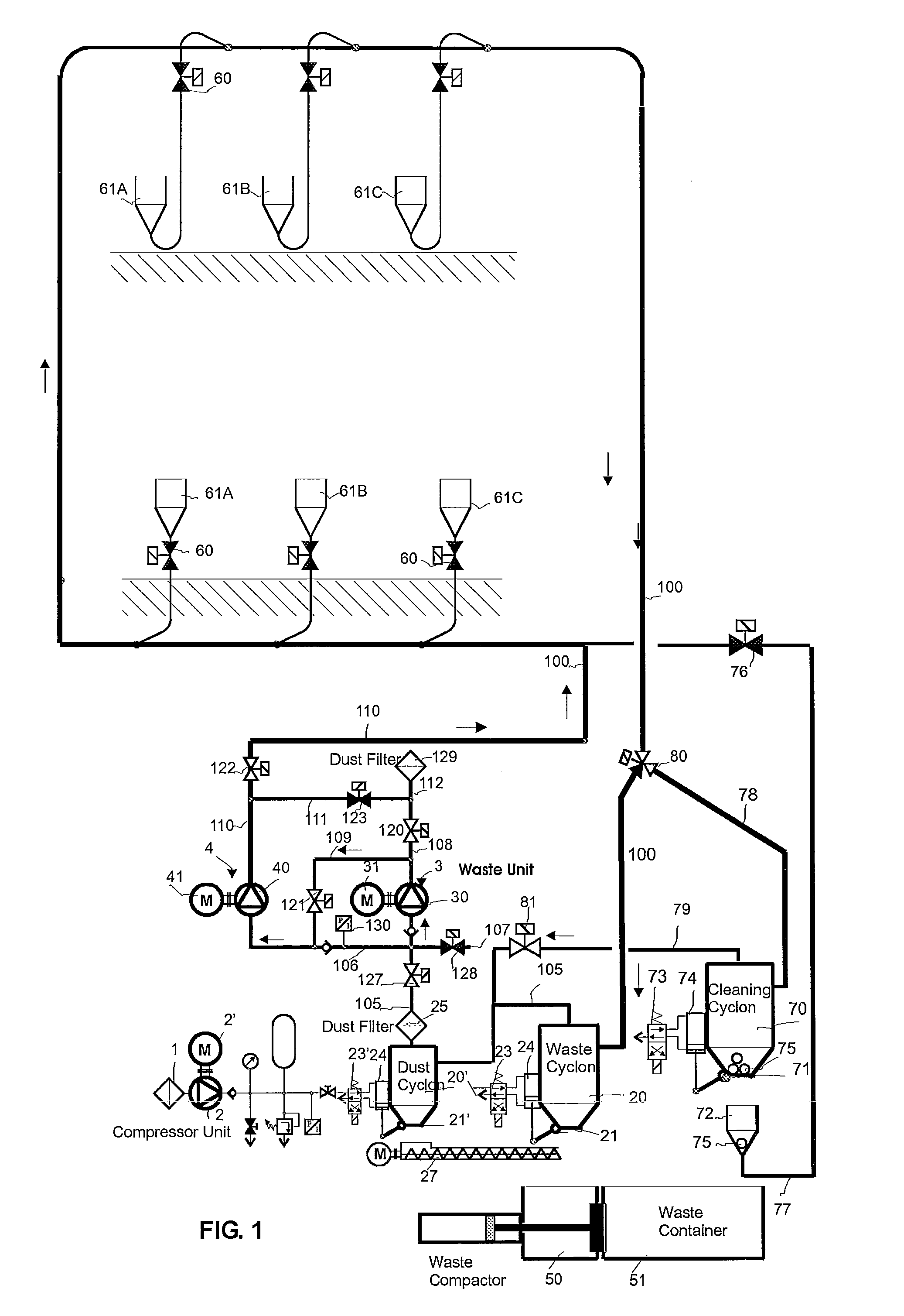Method and apparatus in pneumatic material conveying system