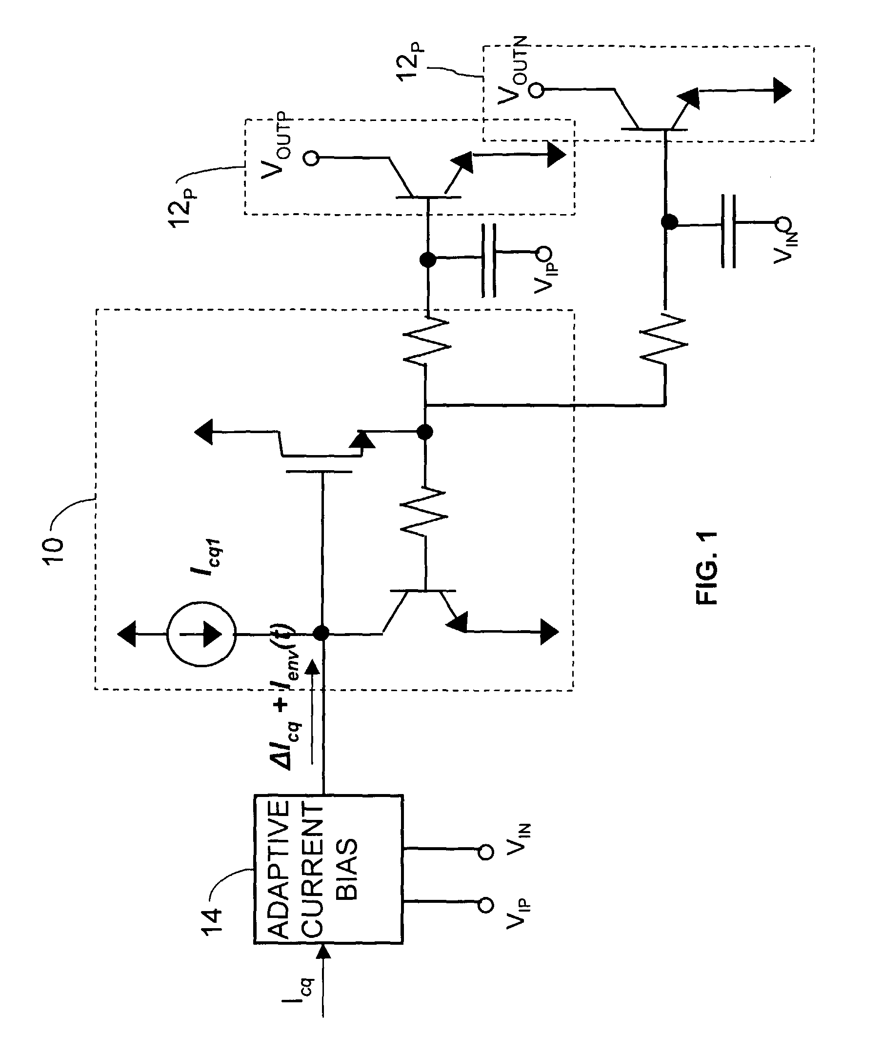 Adaptive bias current circuit and method for amplifiers