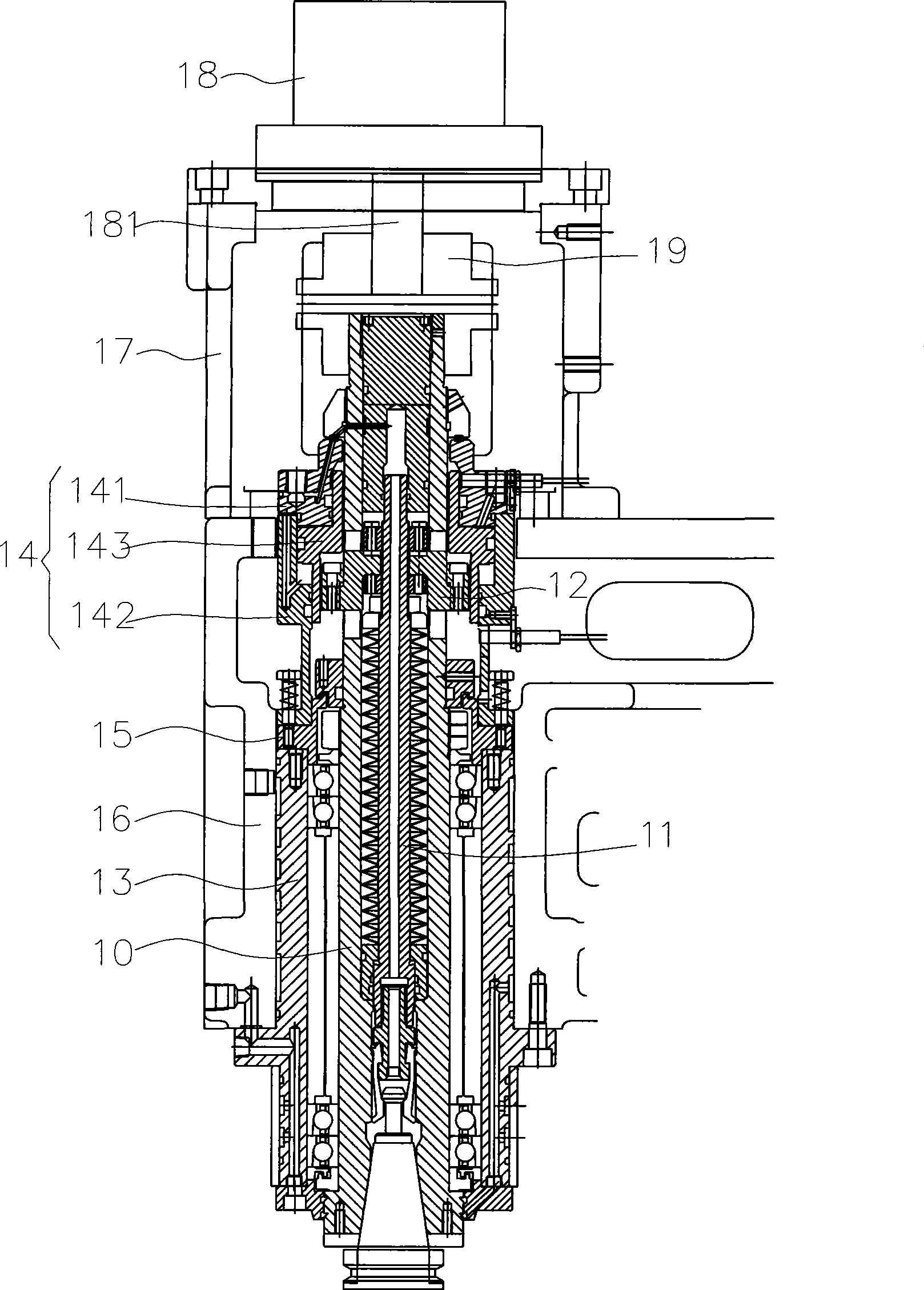 Direct-connecting main spindle for multiple-spindle processor