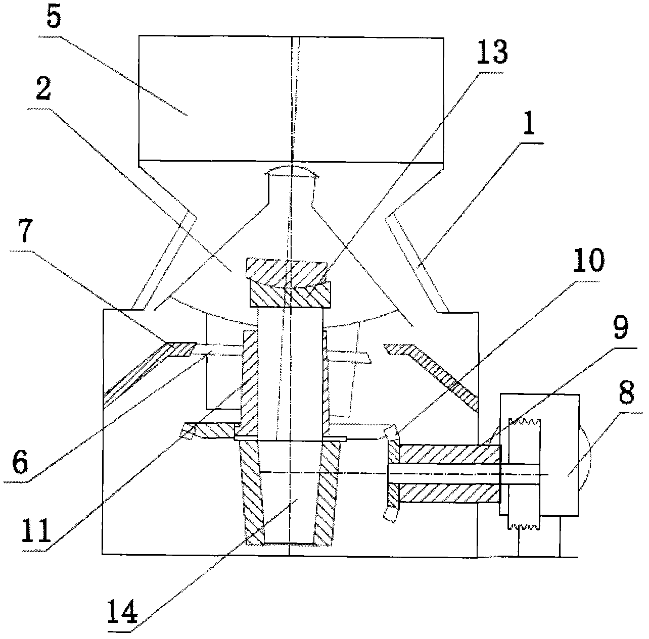 Cone crusher with radial shearing and crushing function