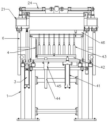 Large-scale injection mold shifting and ejection system, large-scale injection machine uninterrupted production method
