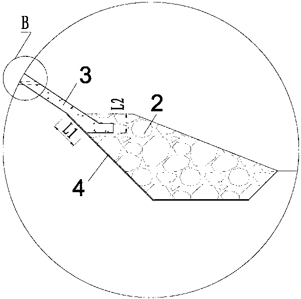 Slag stacking structure and slag stacking method