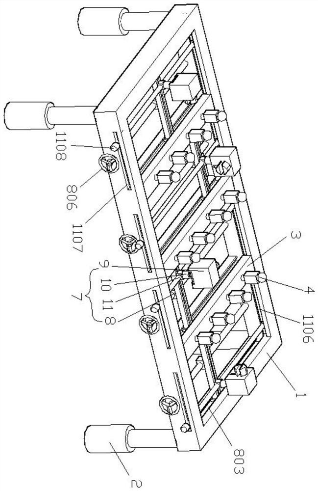 A glass substrate operating platform with a clamping device