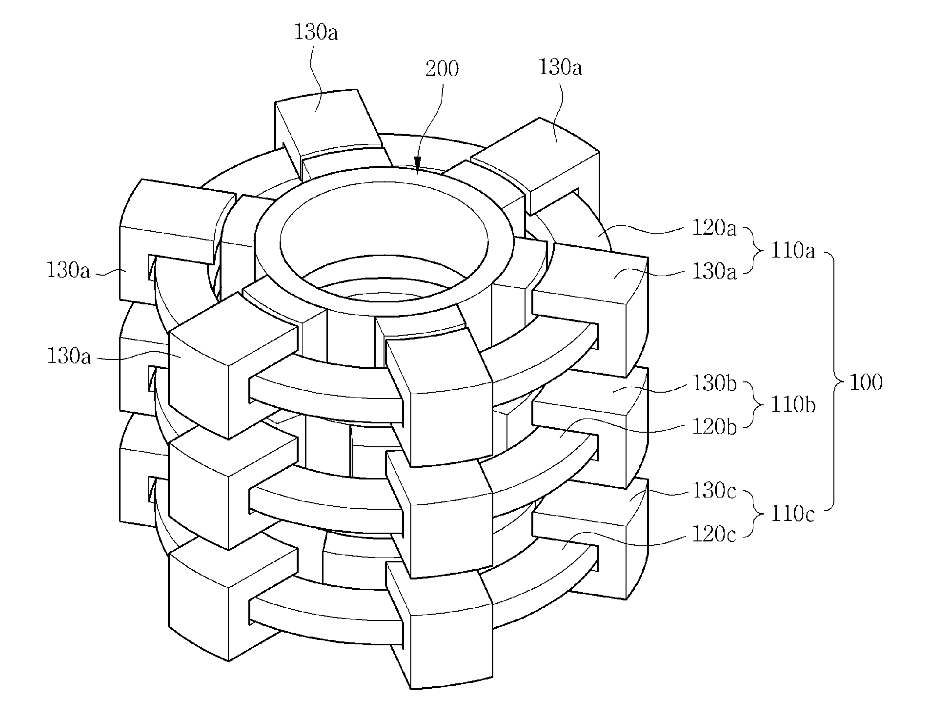 Traversal switched reluctance motor