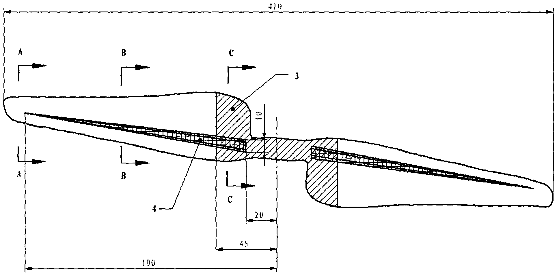 Micro unmanned aerial vehicle carbon fiber rotor wing and preparation method thereof