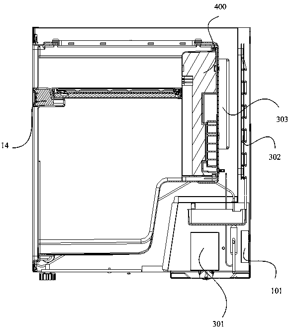 Upright freezer with transparent top display area