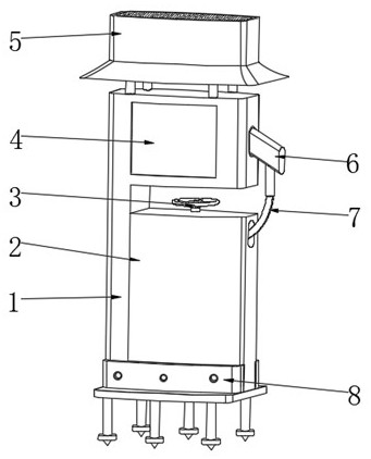 Alternating current charging pile with take-up structure