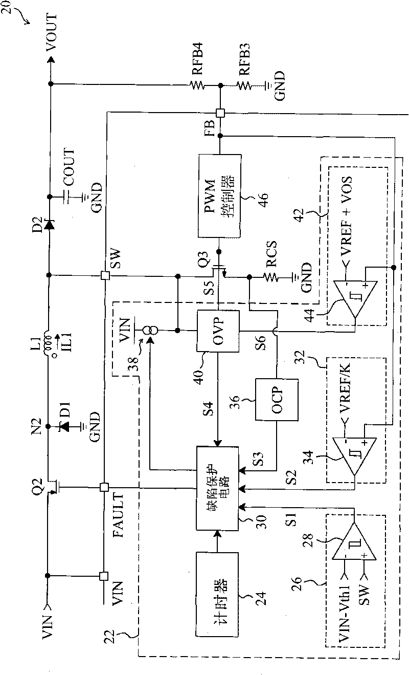 Protective device of boost converter