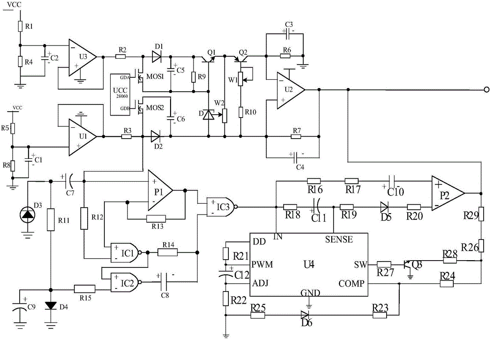 Novel amplification type field intensity detection low-power temperature measurement system