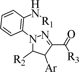 Poly-substituted pyrazoline compound and preparation method thereof