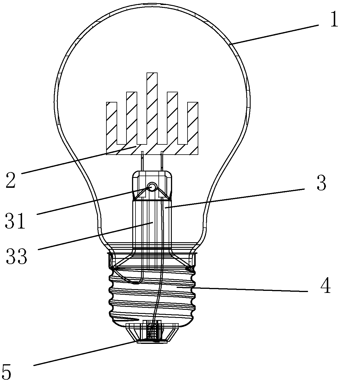 Full glass bulb LED lamp and assembling method thereof