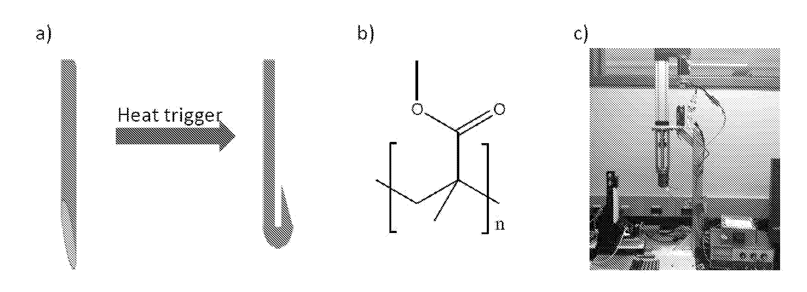 Heat-curling polymeric needle for safe disposal