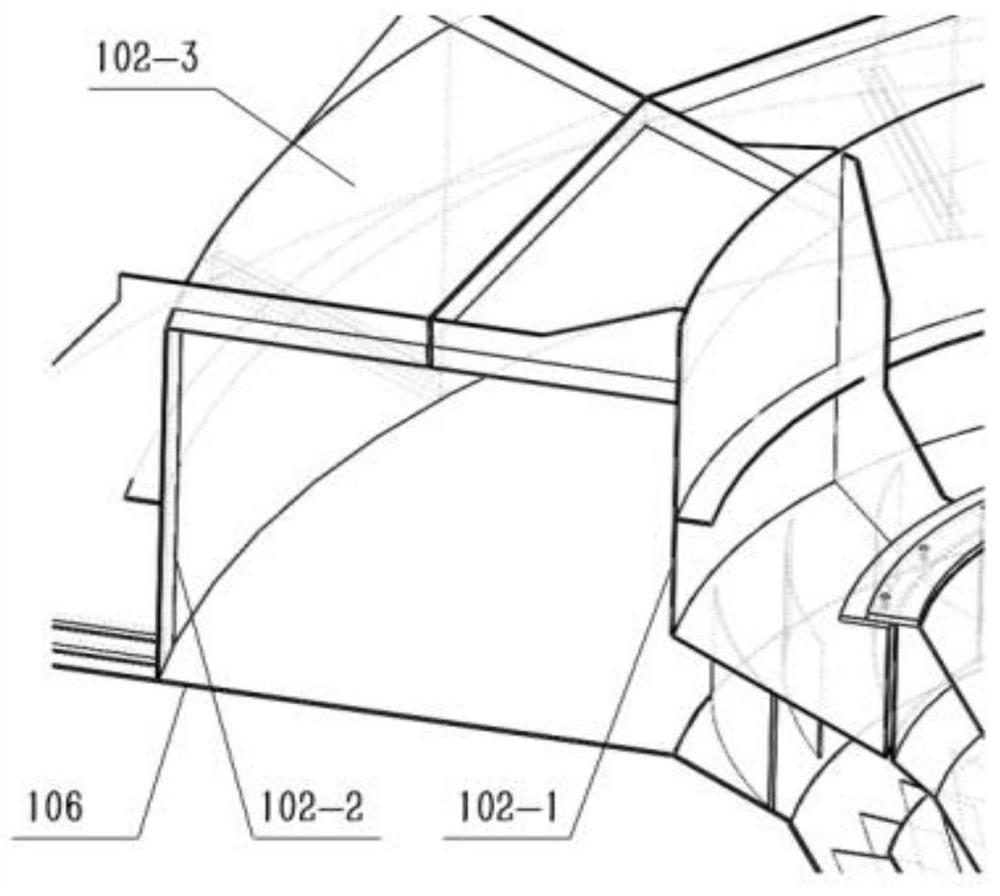 Gas distribution device with spiral structure