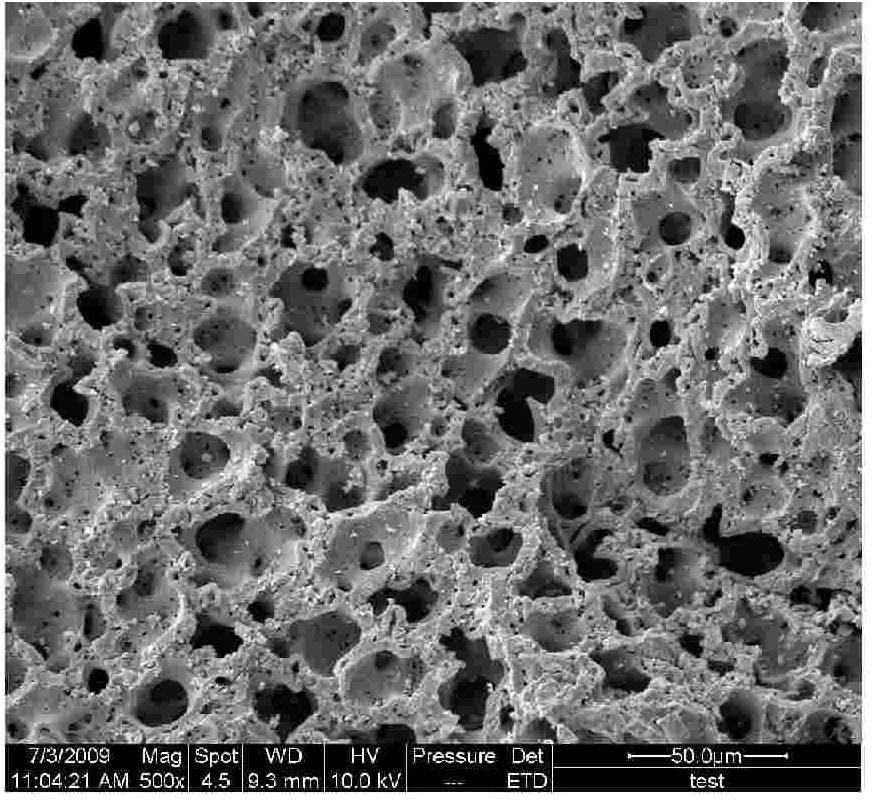 Method for preparing honeycomb-like active carbon through foaming polyurethane