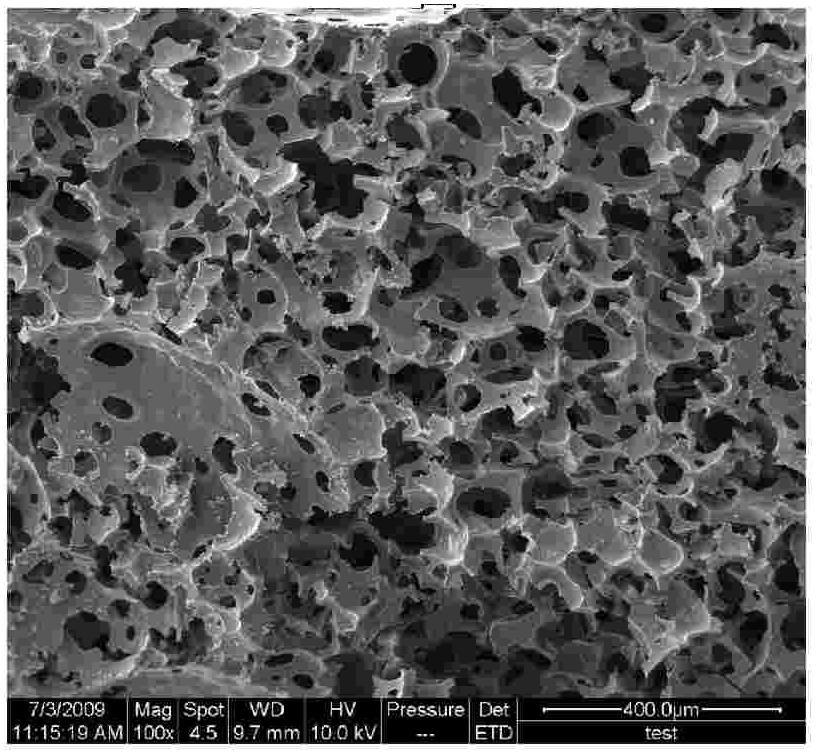 Method for preparing honeycomb-like active carbon through foaming polyurethane