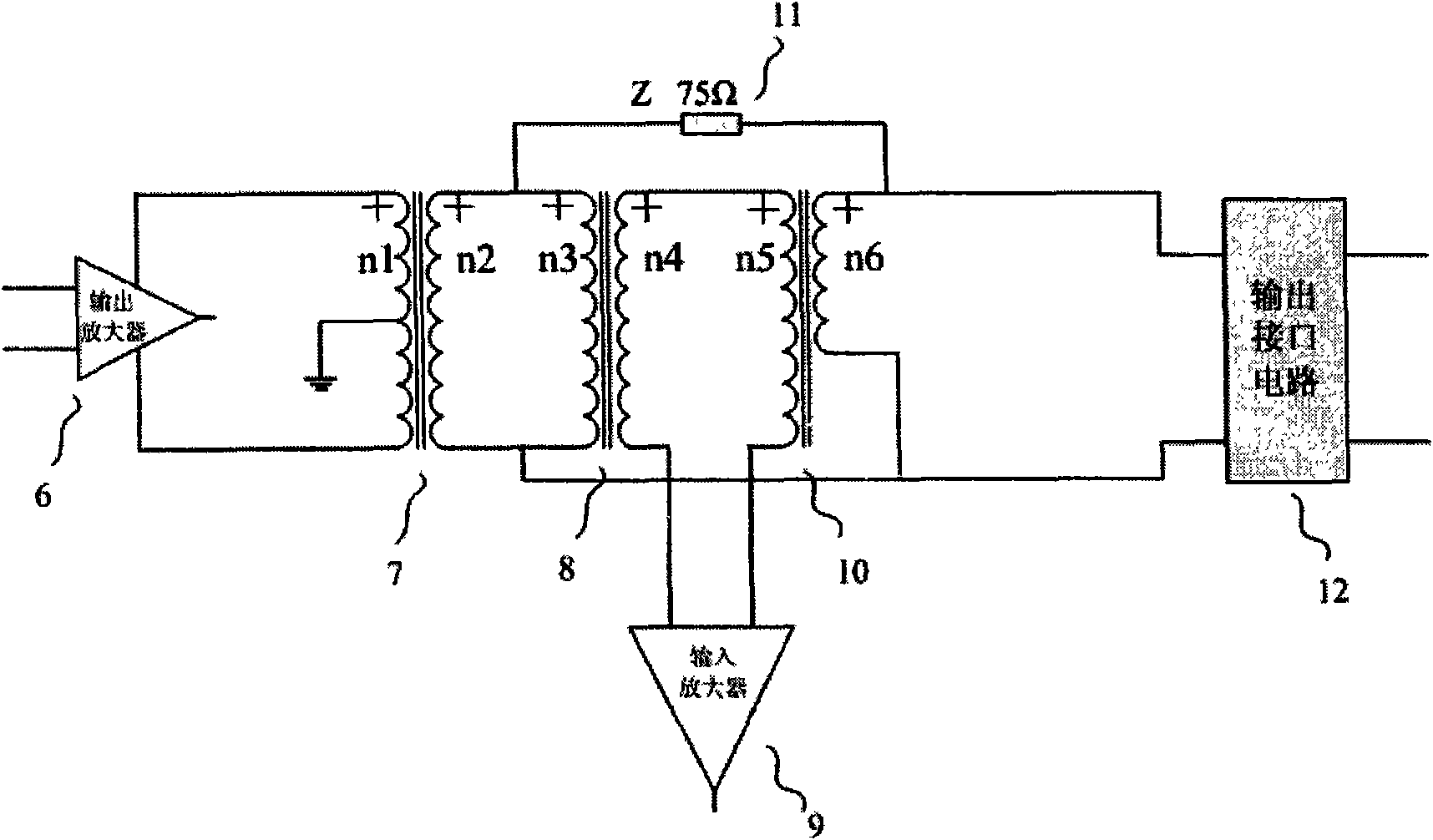Transmission duplex interface circuit suitable for compound impedance medium