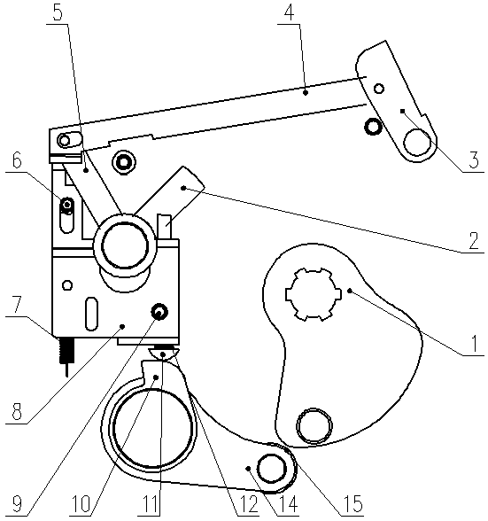 Circuit breaker and three-position switch interlocking device and circuit breaker-three-position switch device