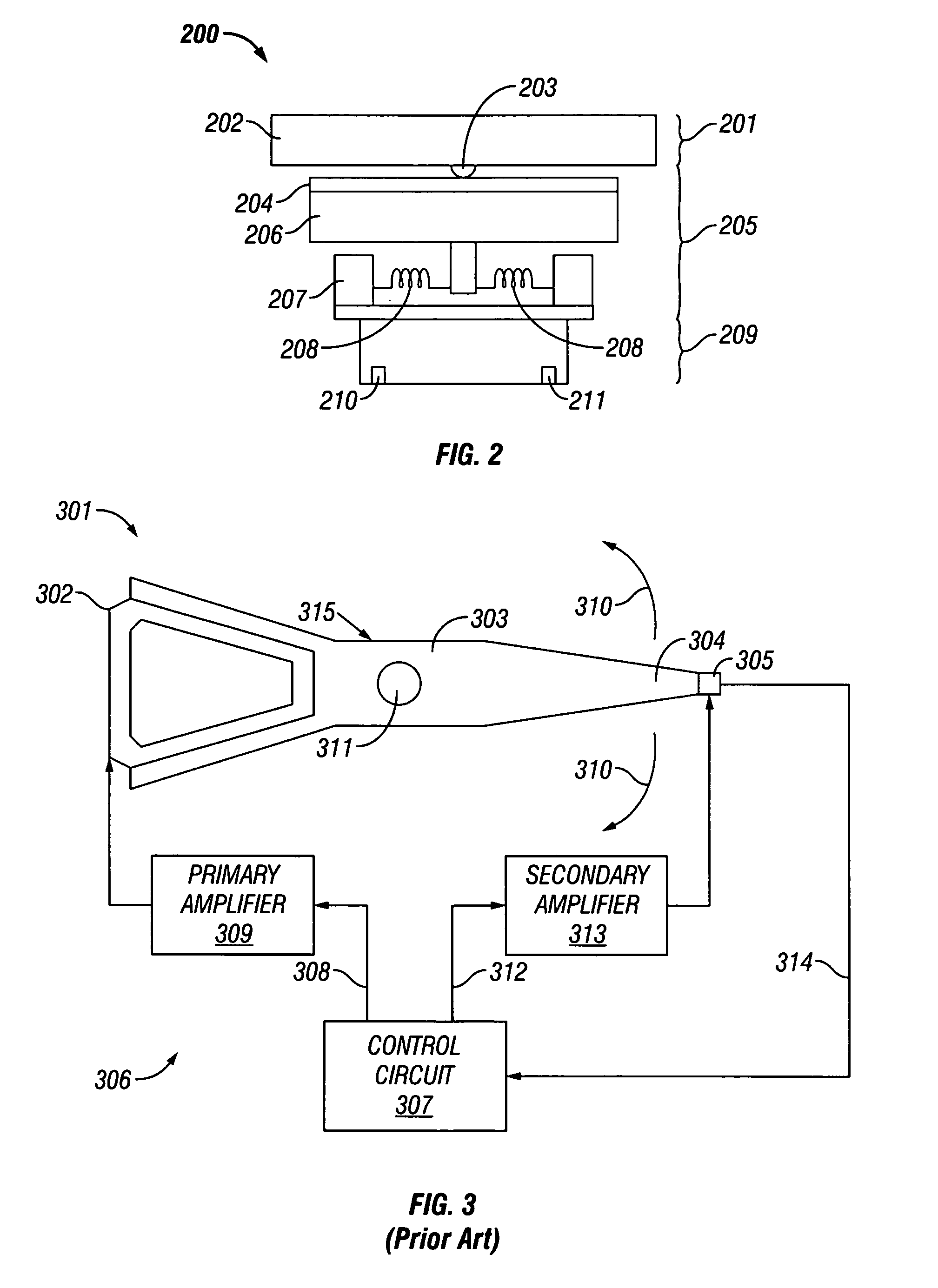 Technique to compensate for resonances and disturbances on primary actuator through use of a secondary actuator