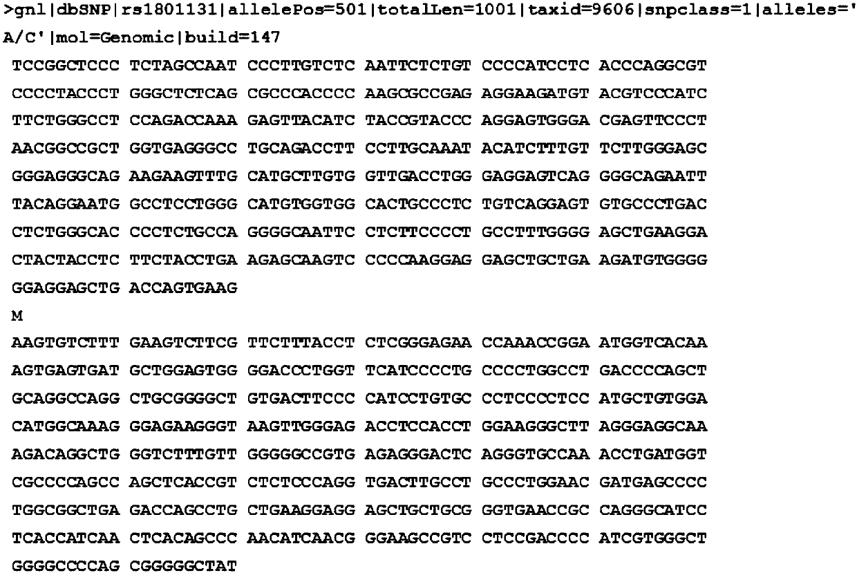 Method and kit for detecting rs1801131 polymorphic site genotype in MTHFR (5,10-methylenetetrahydrofolate reductase) gene