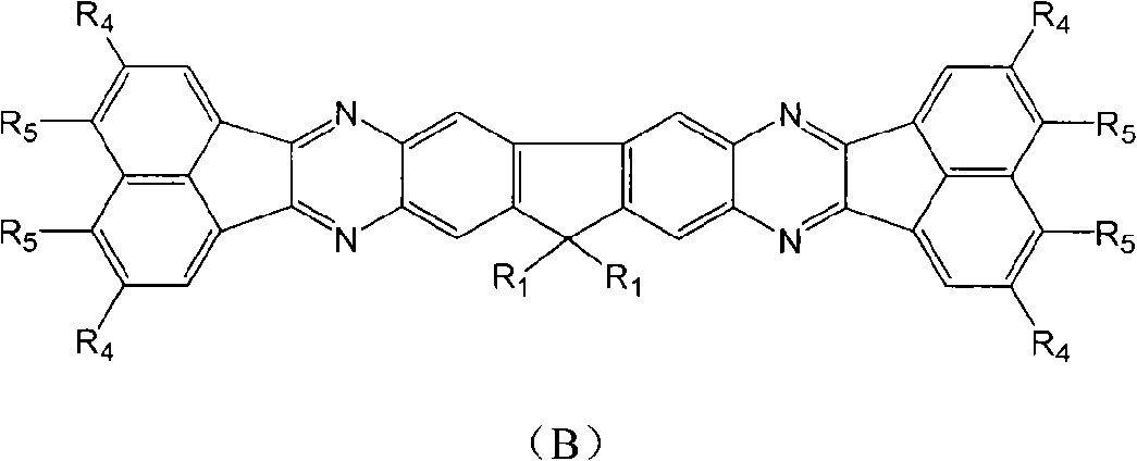 Fluorene derivative containing large conjugated molecule and preparation thereof