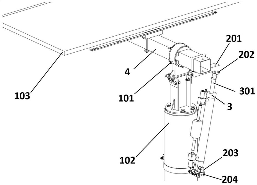 Double one-way electromagnetic valve hydraulic locking wind-resistant control system of single-shaft photovoltaic tracker