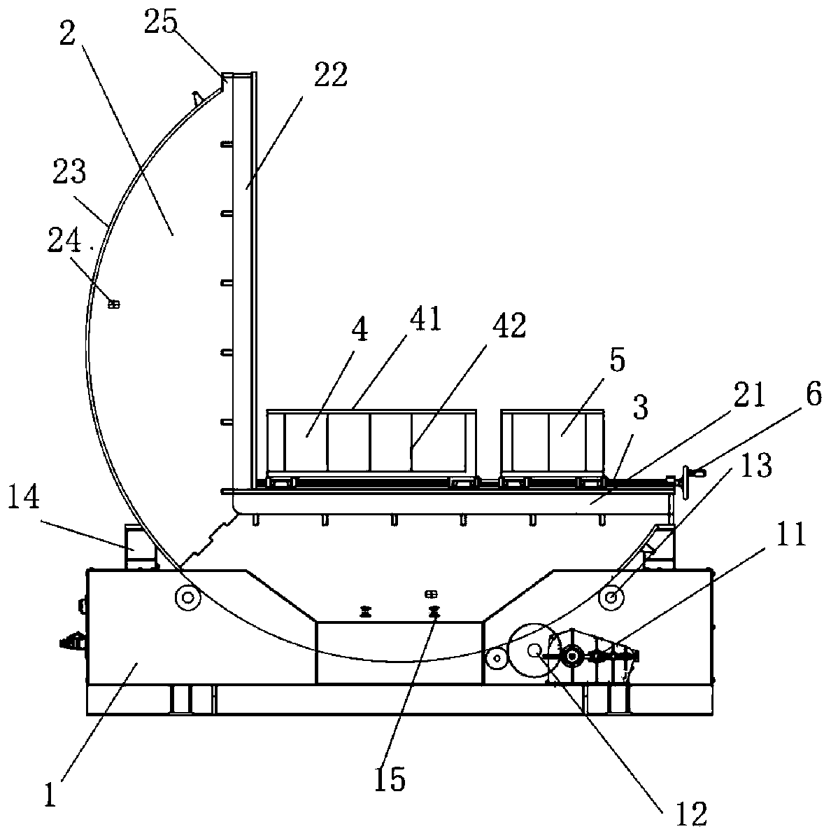 Large transformer coil turn-over apparatus and coil turn-over method