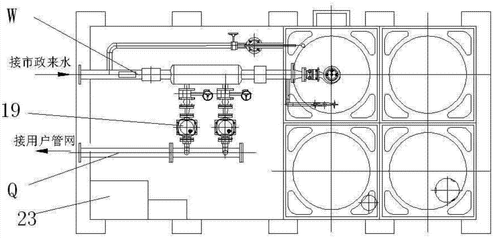 Box type non-negative pressure water supply device