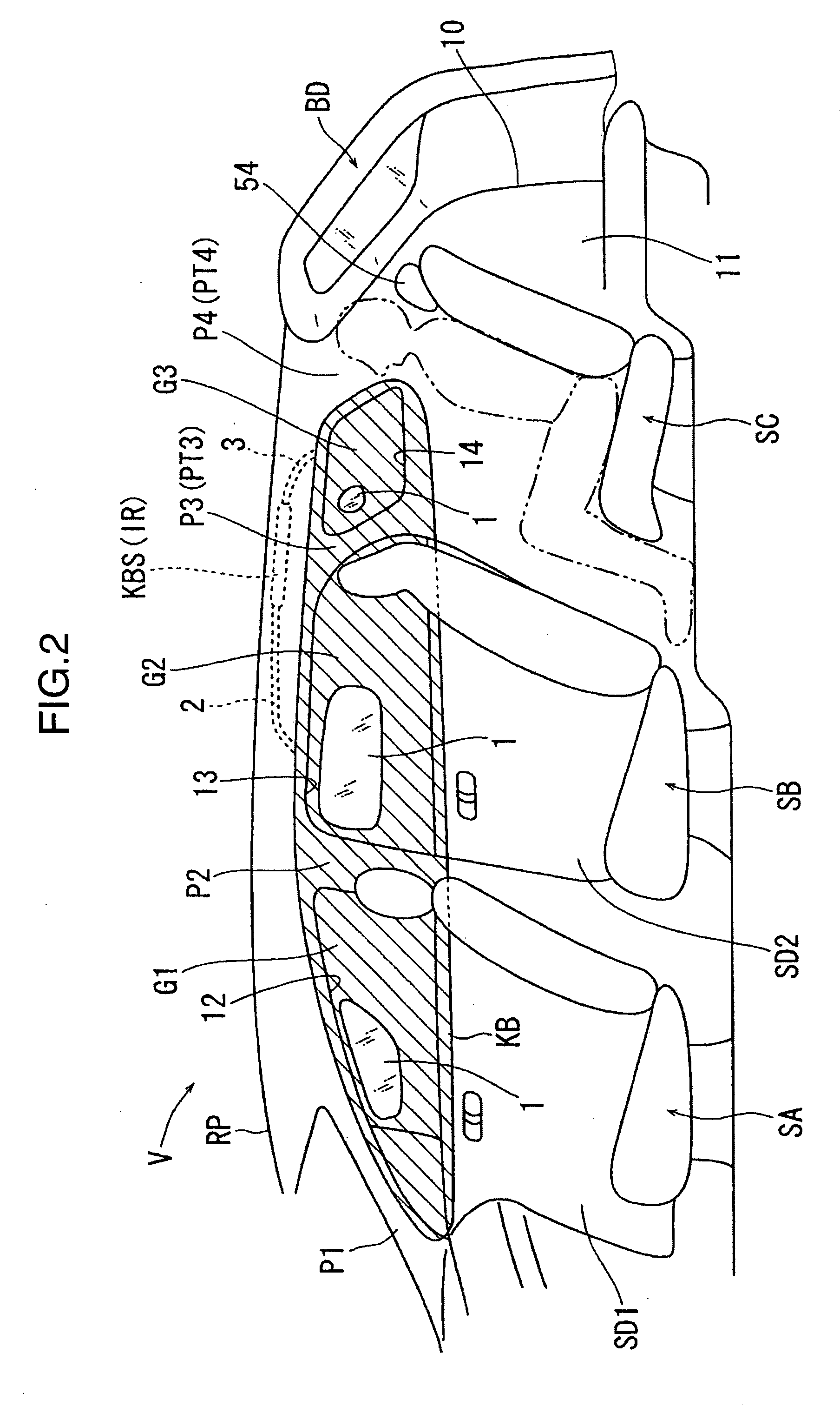 Rear structure of vehicle provided with curtain air bag apparatus