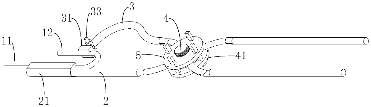 Bending clamp and bending method for re-bent rebar