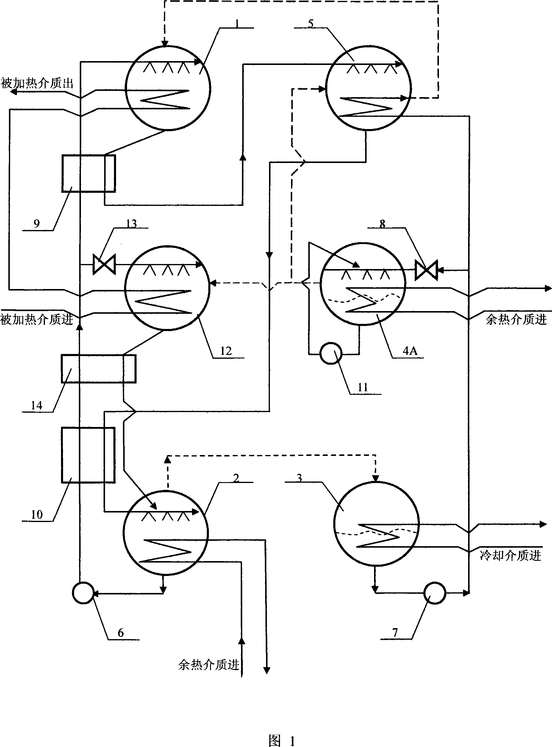 The second kind absorption heat pump with two terminal or multiple terminal supplying heat