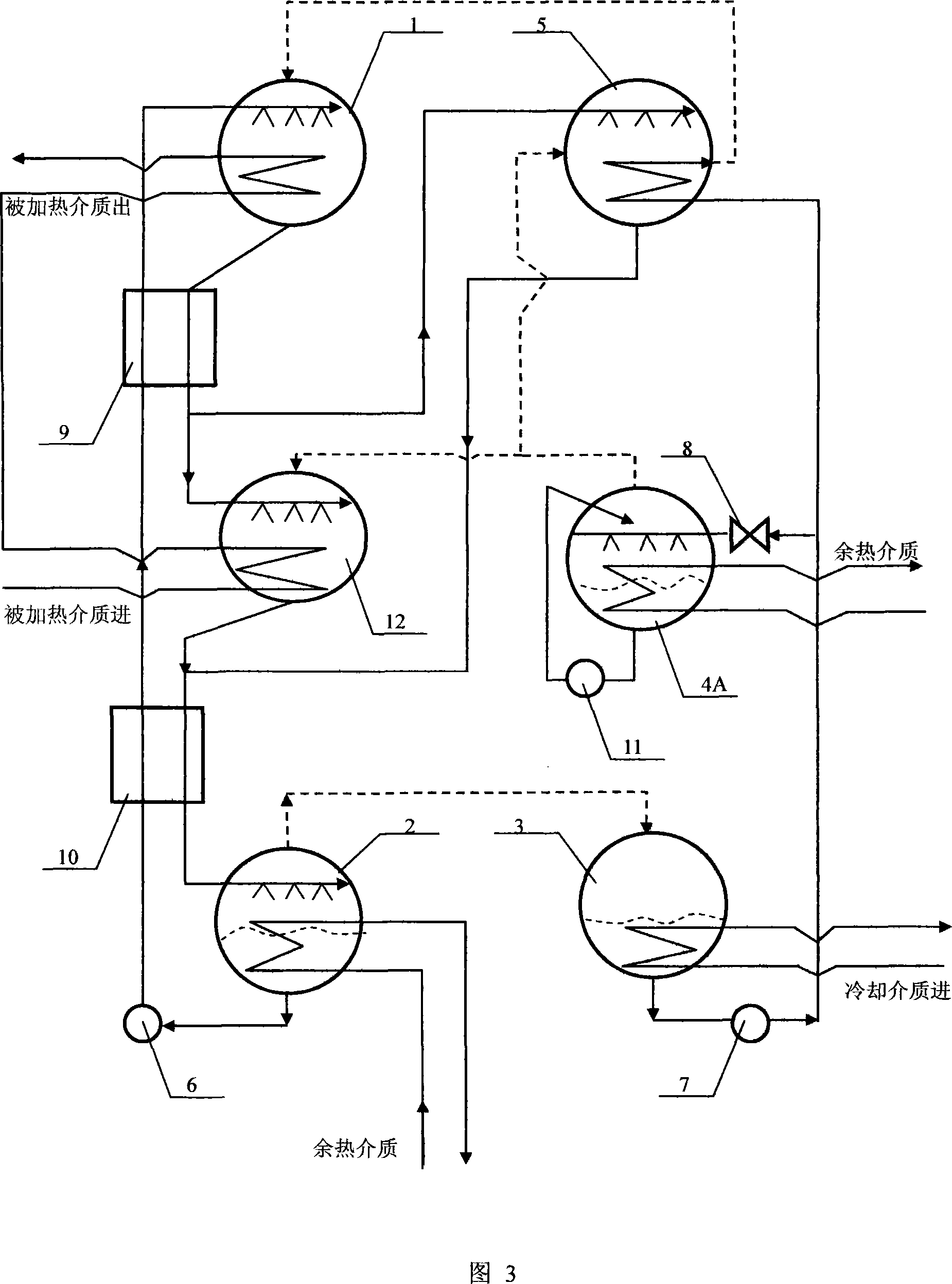 The second kind absorption heat pump with two terminal or multiple terminal supplying heat