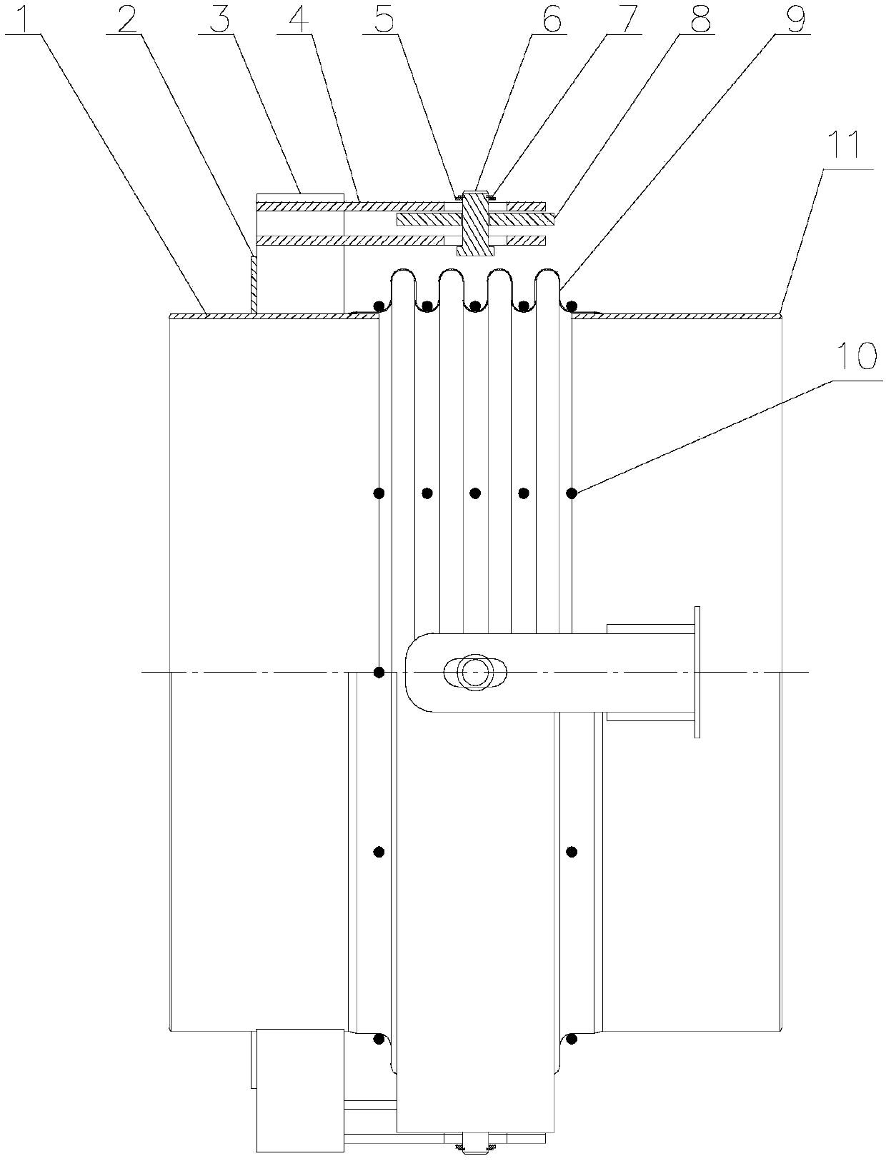 Single type universal hinge type expanding joint with thickness and crack detecting device