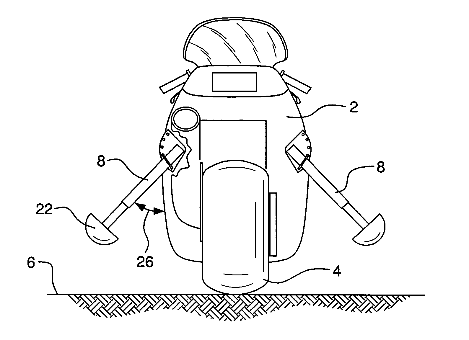 Apparatus and method for stabilizing a motorcycle during turning maneuvers