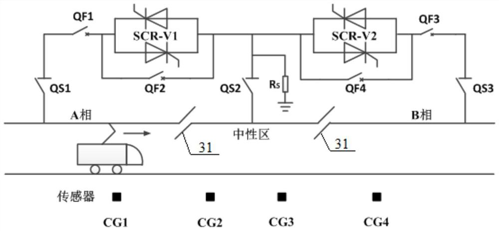 Through-type traction power supply system