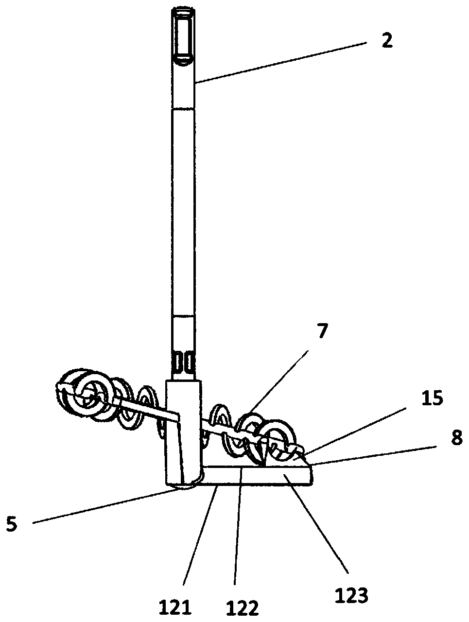 Fluid agitating device equipped with such an agitating device