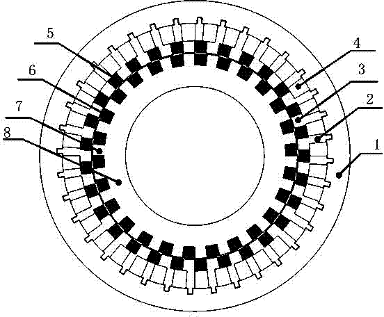 Stator and rotor dual-permanent-magnet excitation harmonic motor