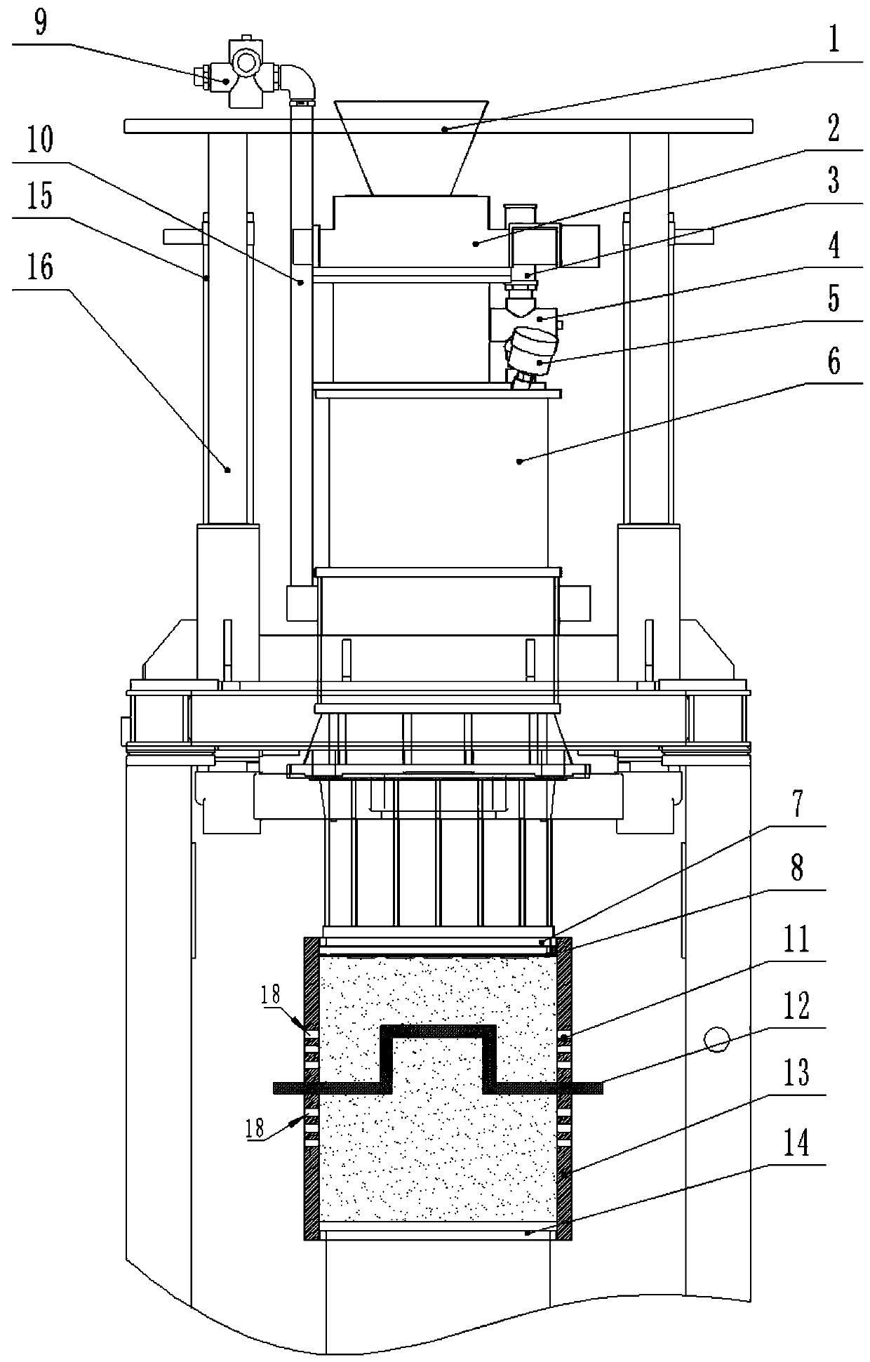 Vertical sand shooting device