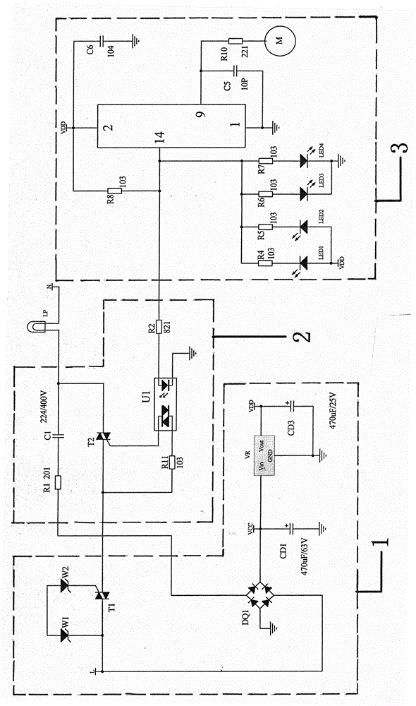 Contactless single-live-wire single-control and double-control touch switch circuit