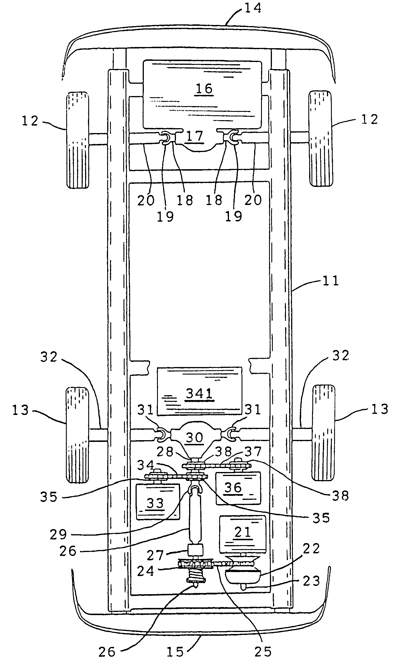 Motor vehicle with a primary engine for acceleration and secondary engine augmented by an electric motor for cruising