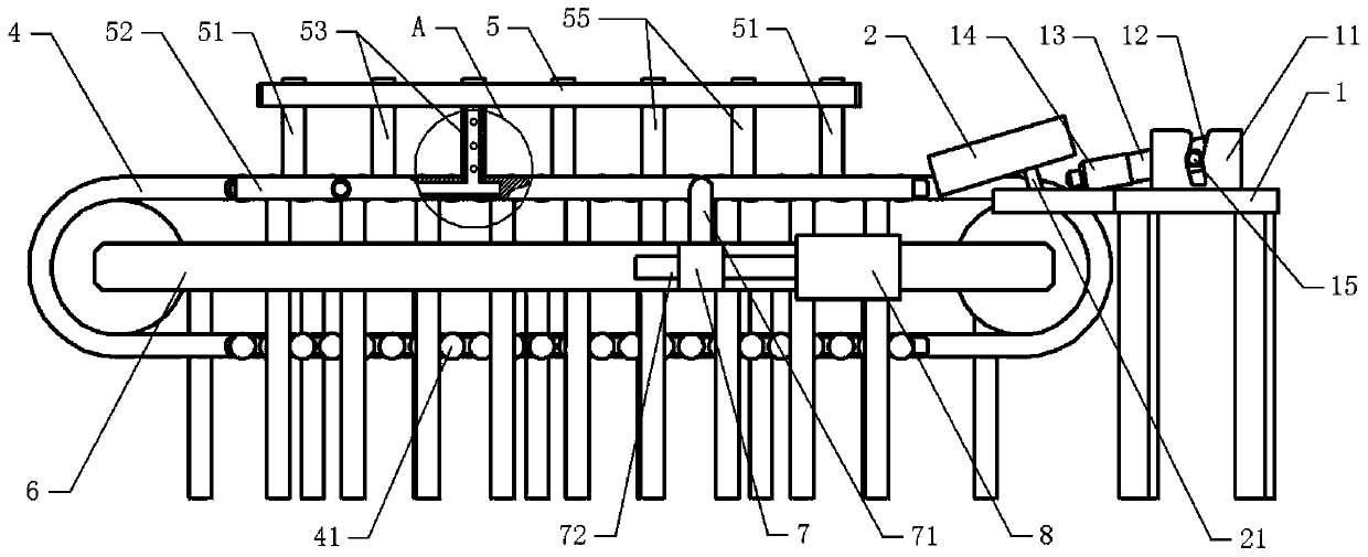 Heating type conveying mechanism for glass bottles