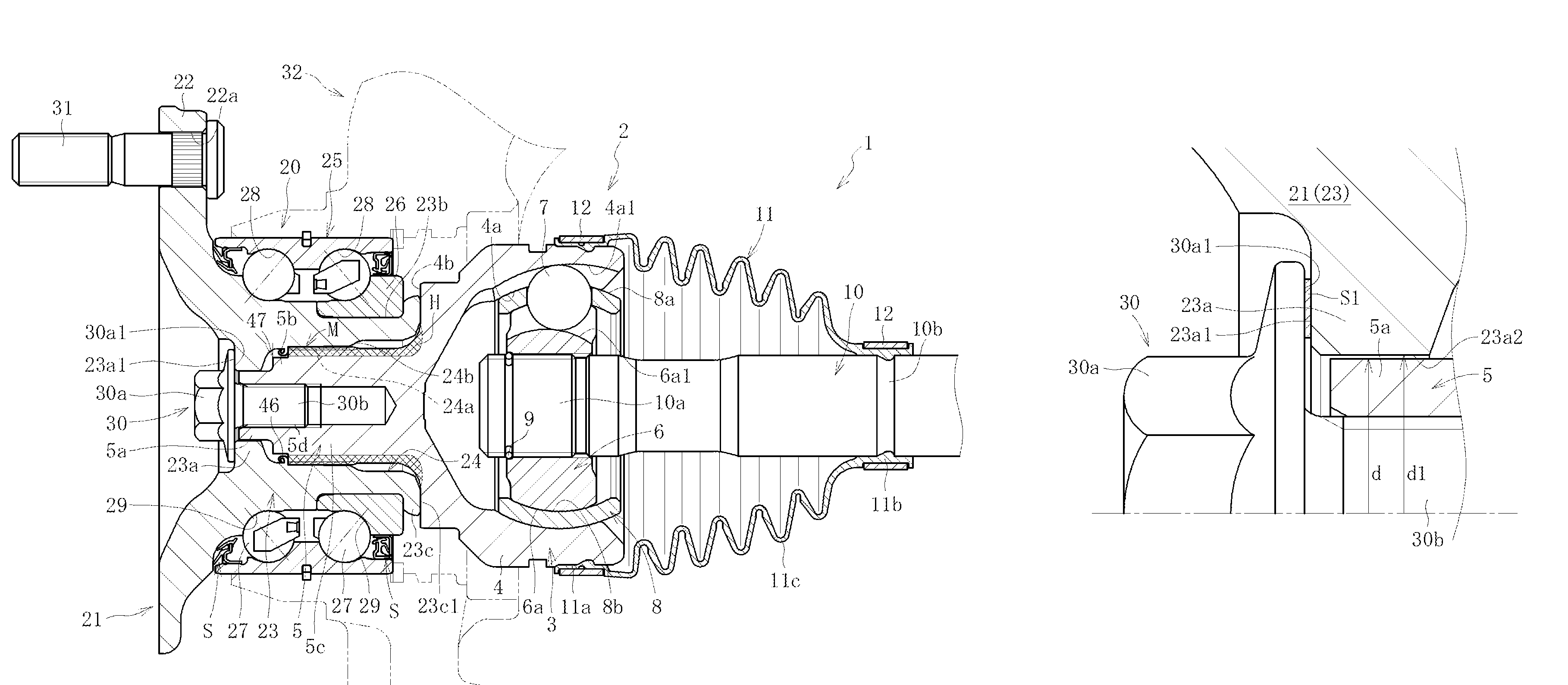 Bearing device for wheel