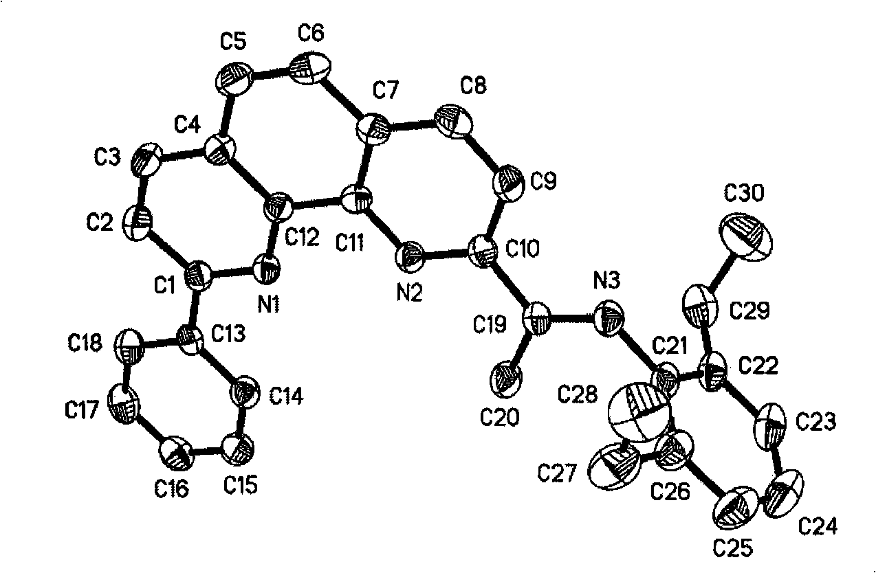 2-imino-9-phenyl-1,10-phenanthroline transient metal complex, and preparation and use thereof