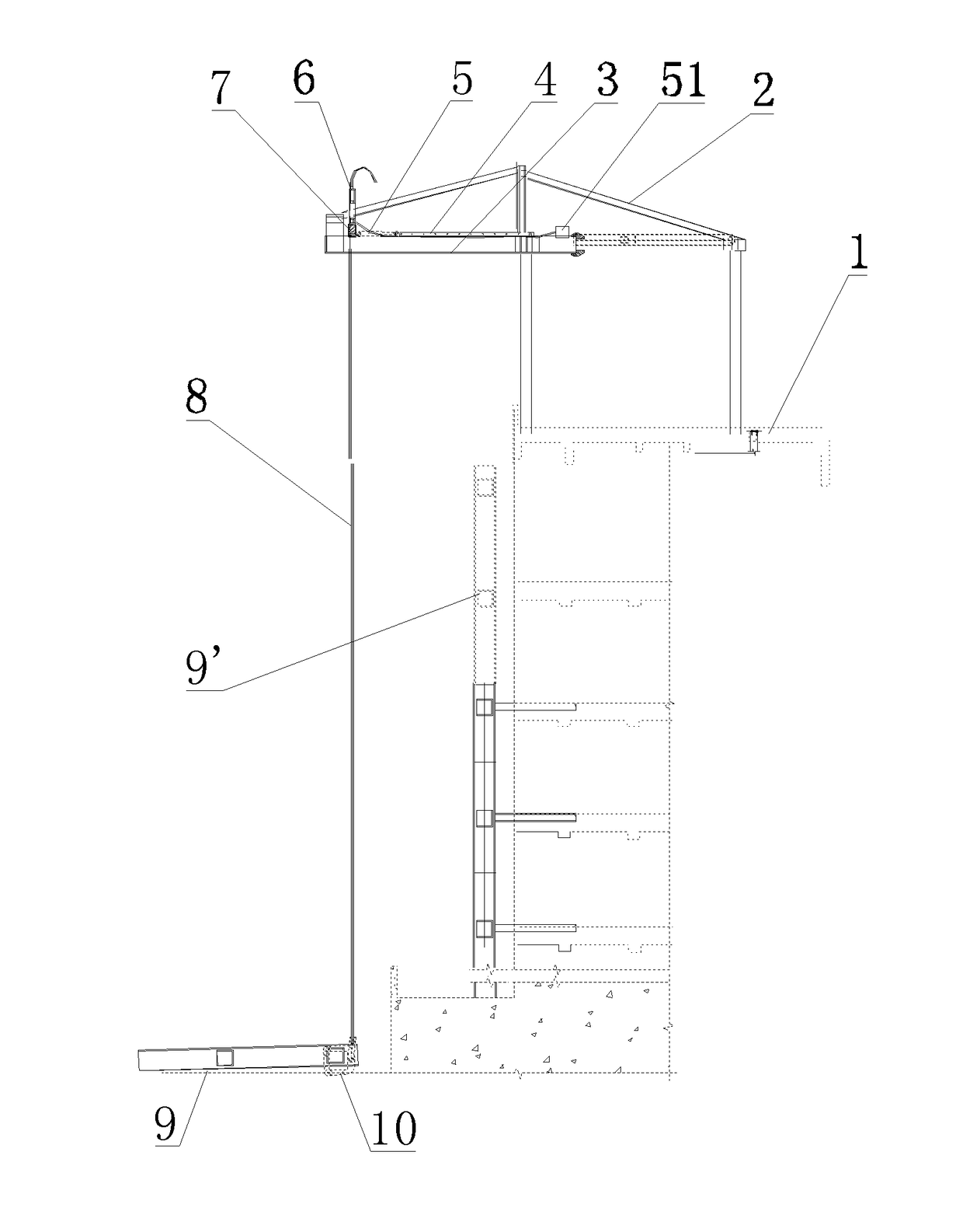 Apparatus and method for lifting and sliding a structure attached to the wall