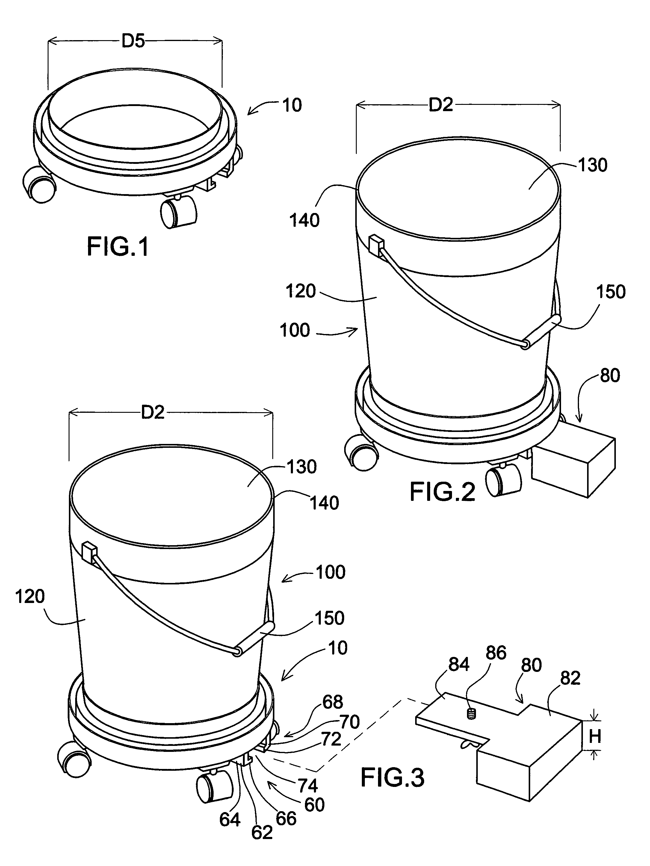 Device for transforming a stationary bucket into a rolling bucket, functioning as a lid, and also facilitating attachment of a substance removal device