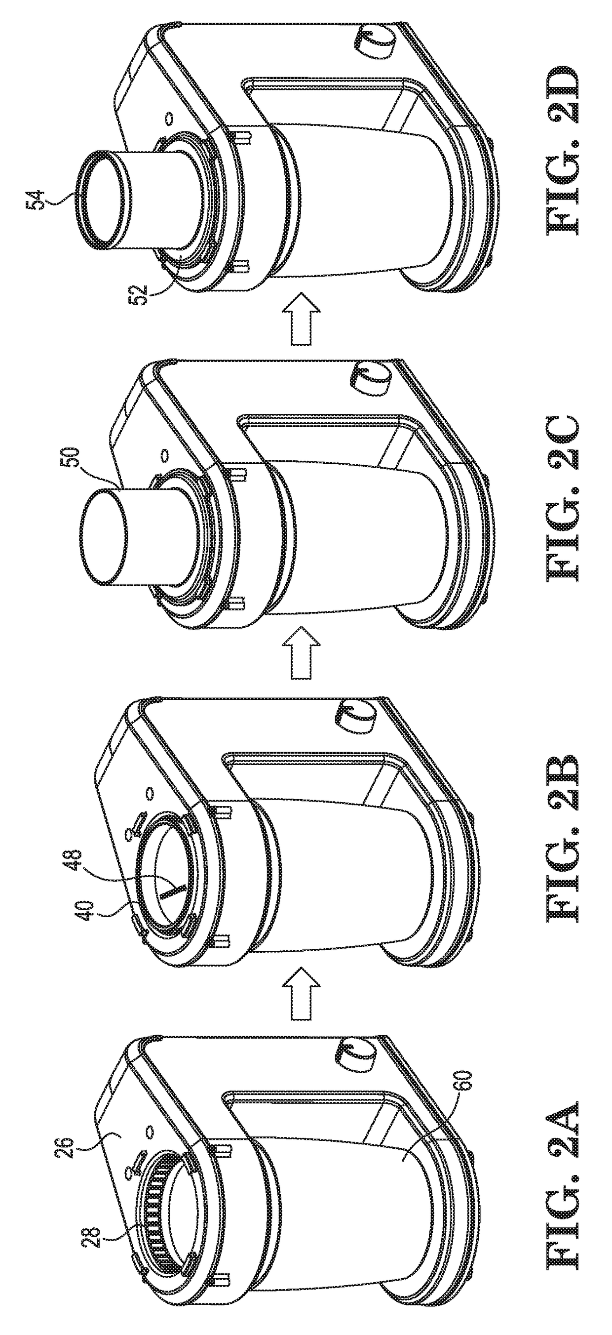 Inline spiralizing food processor