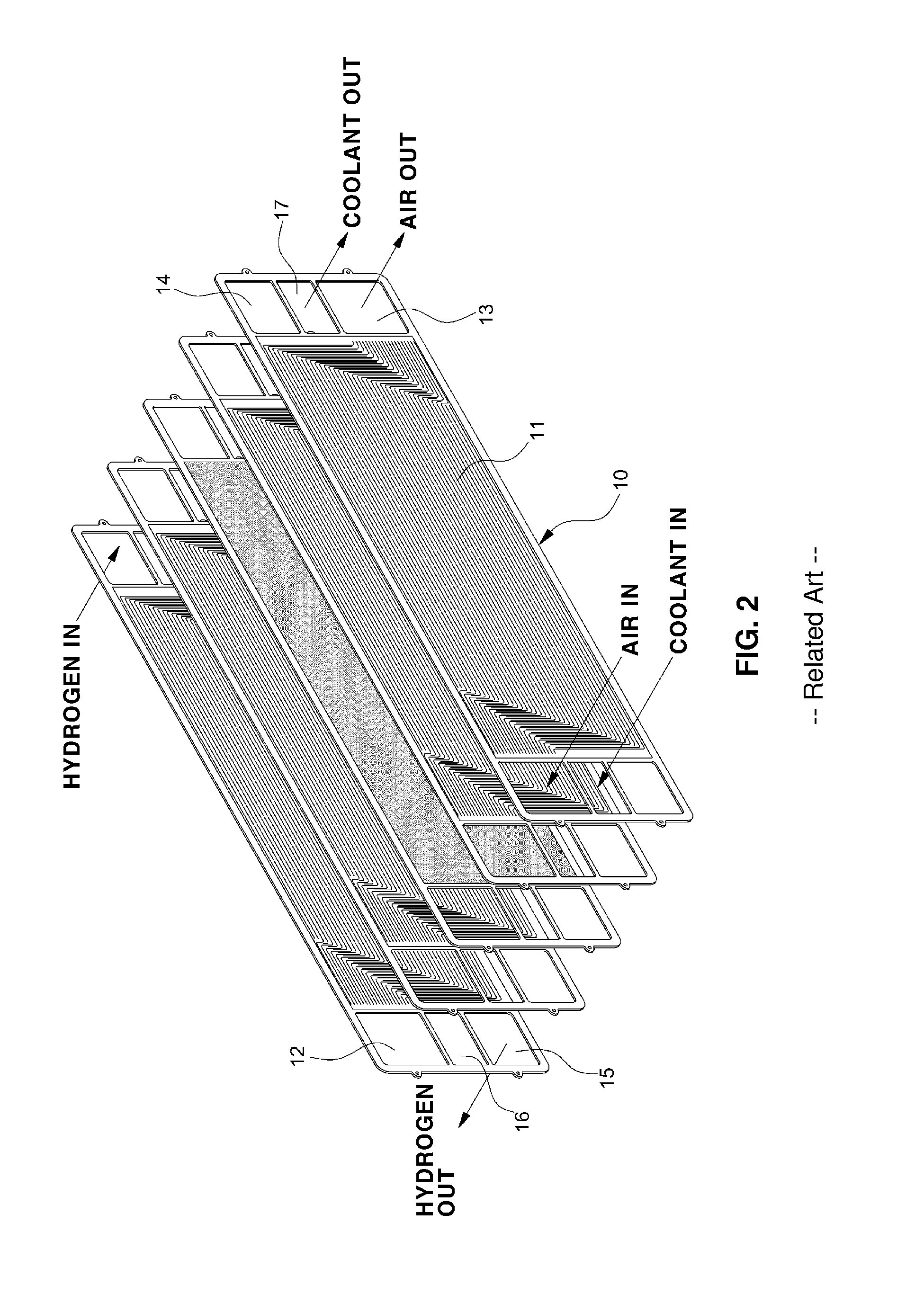 Bipolar plate structure for fuel cell