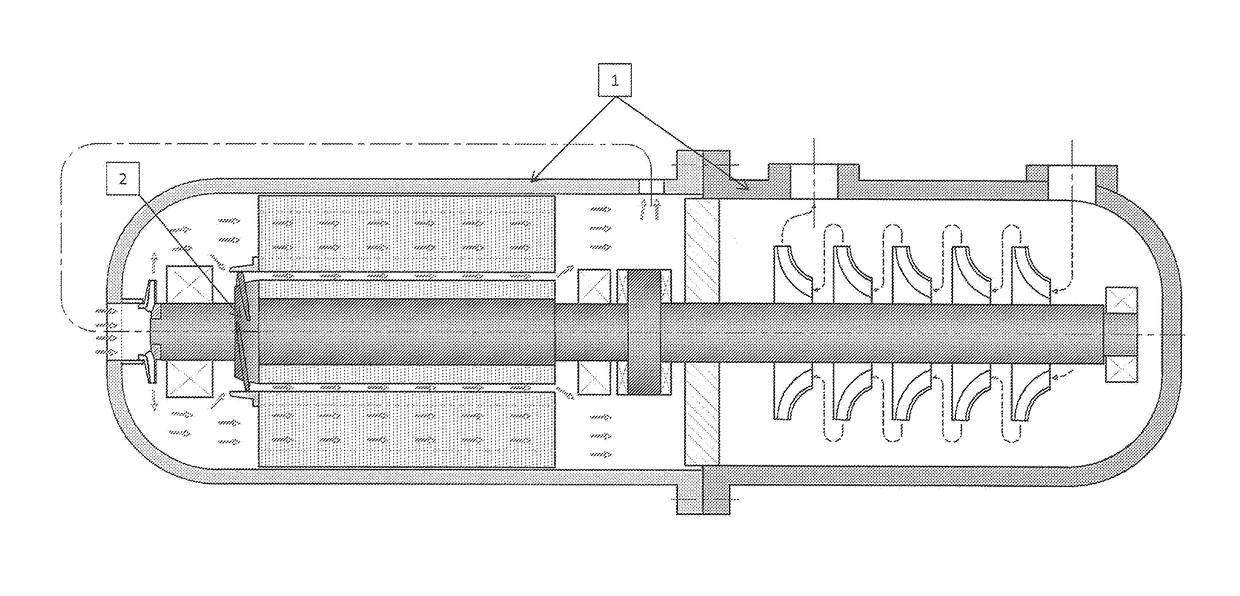 Centrifugal pressure booster and method for modifying or constructing a centrifugal pressure booster