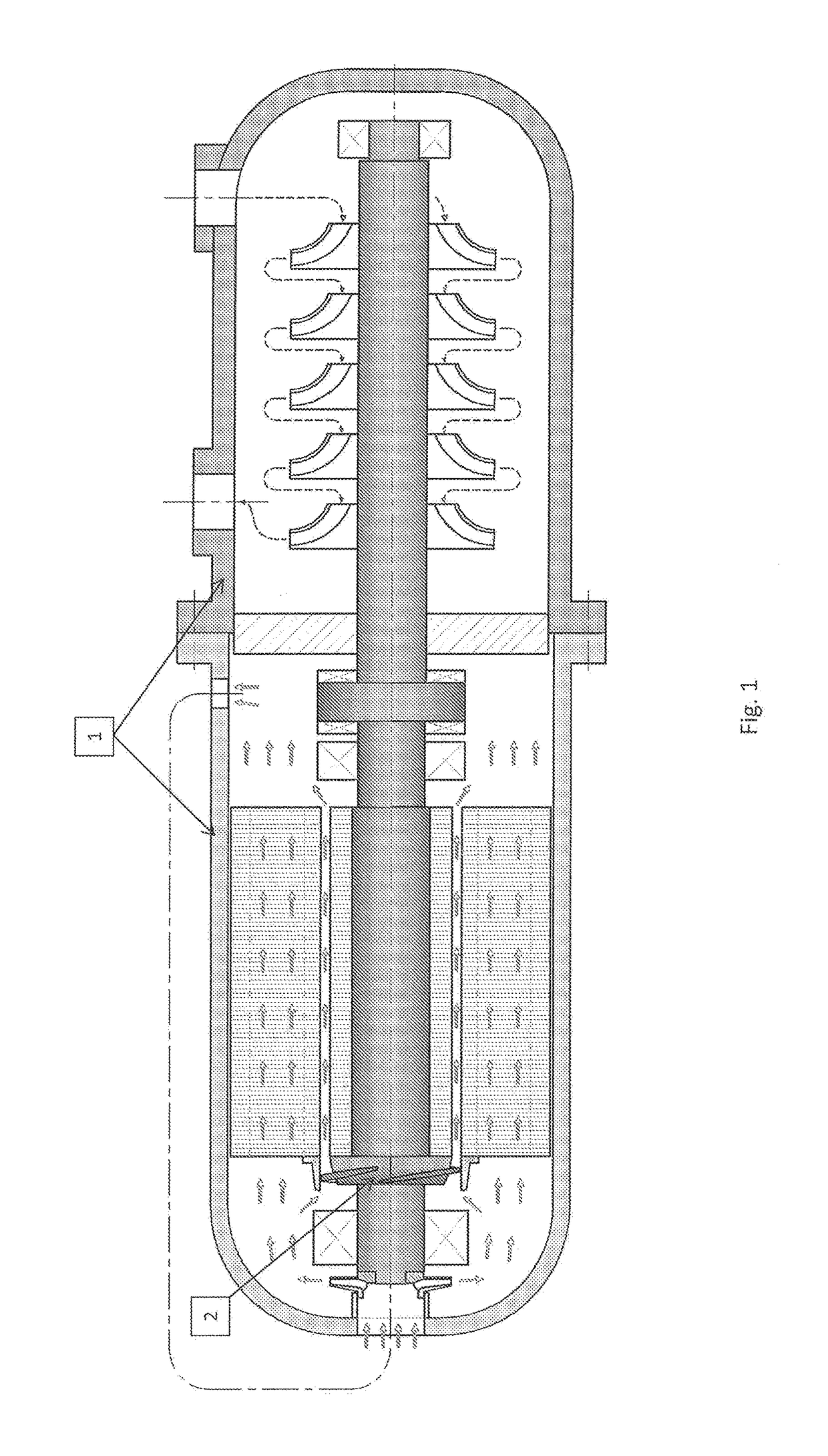 Centrifugal pressure booster and method for modifying or constructing a centrifugal pressure booster