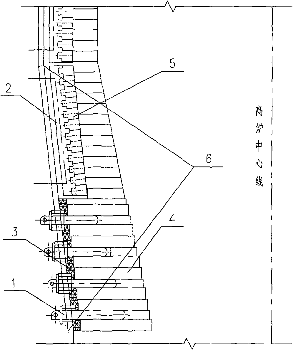 Cooling process of blast furnace bosh