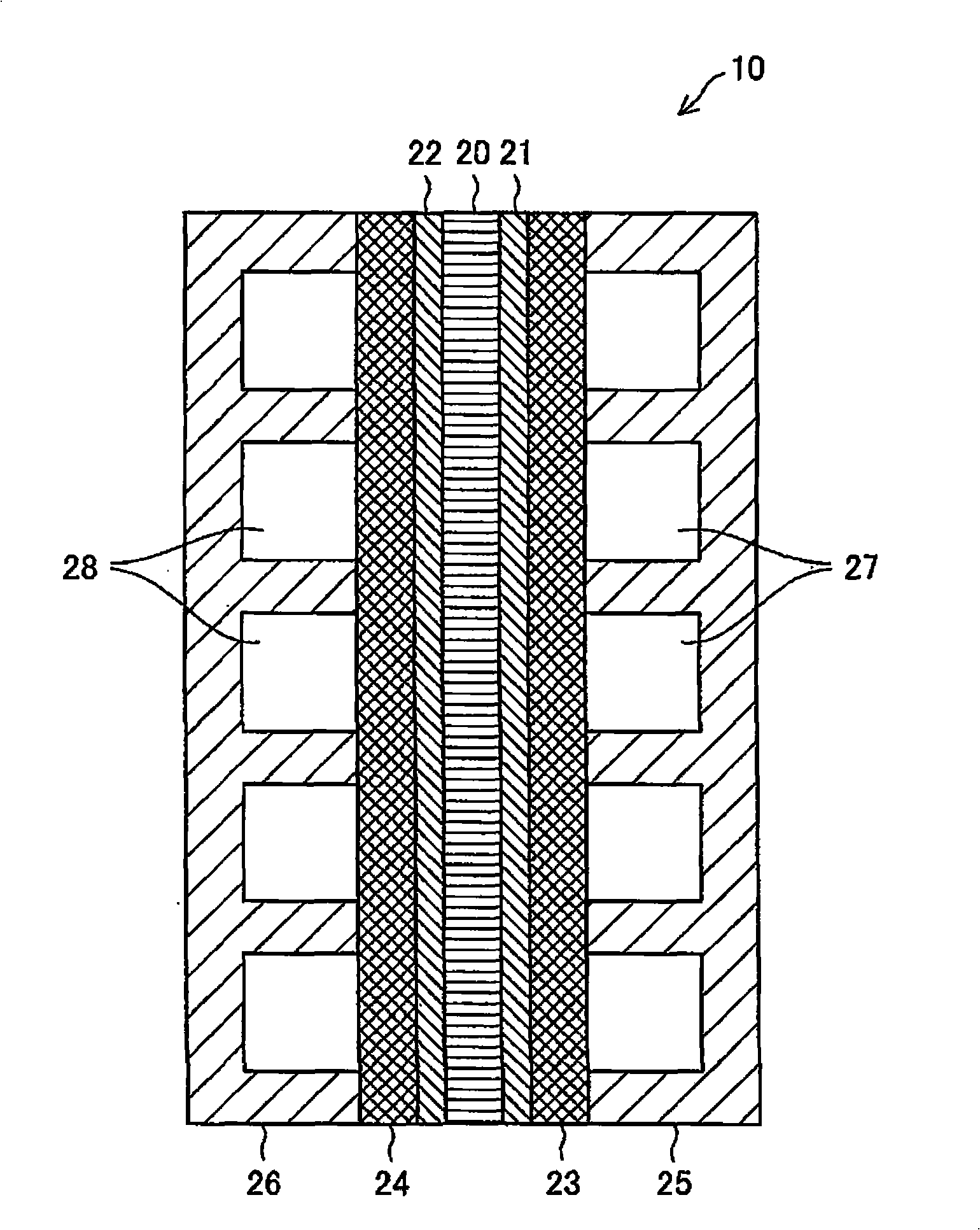 Fuel cell and electrolyte layer for fuel cell